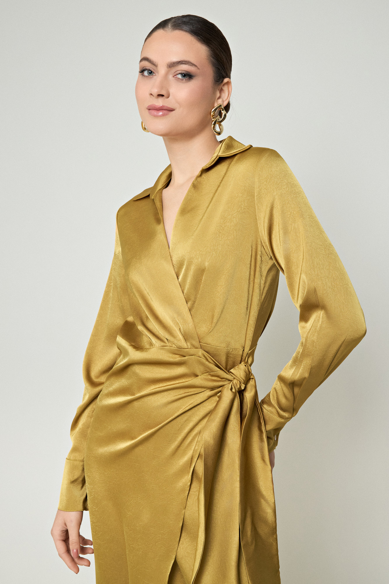 Picture of Printed satin dress