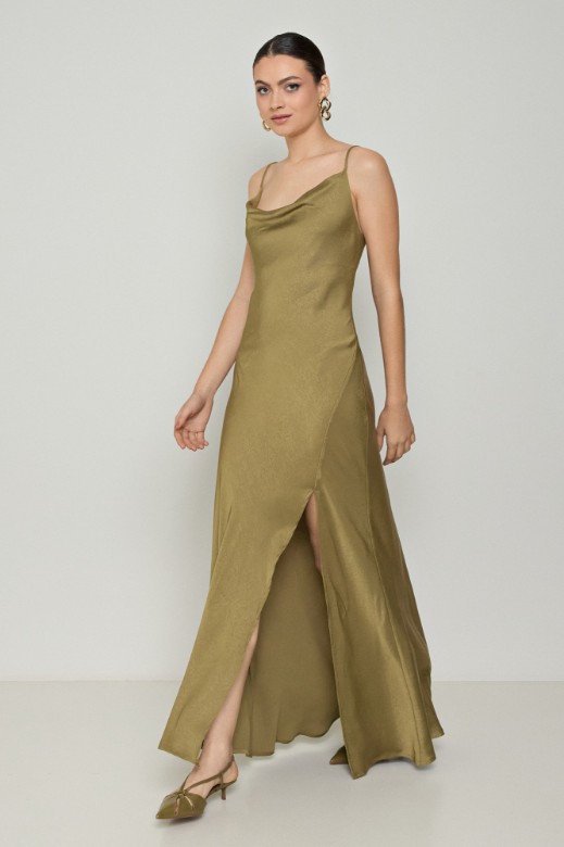 Picture of Backless draped satin dress