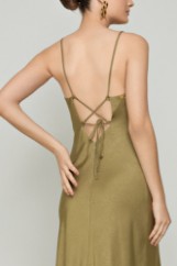Picture of Backless draped satin dress