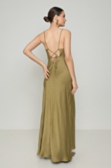Picture of Backless draped satin dress