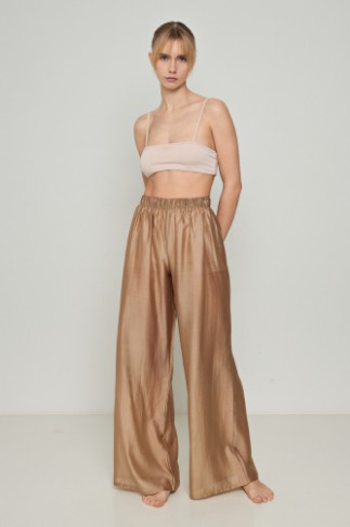 Picture of Wide leg Lyocell Eco trousers with transparency