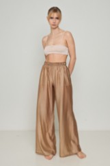 Εικόνα της Παντελόνα wide leg Lyocell Eco με διαφάνεια