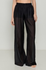 Picture of Wide leg Lyocell Eco trousers with transparency