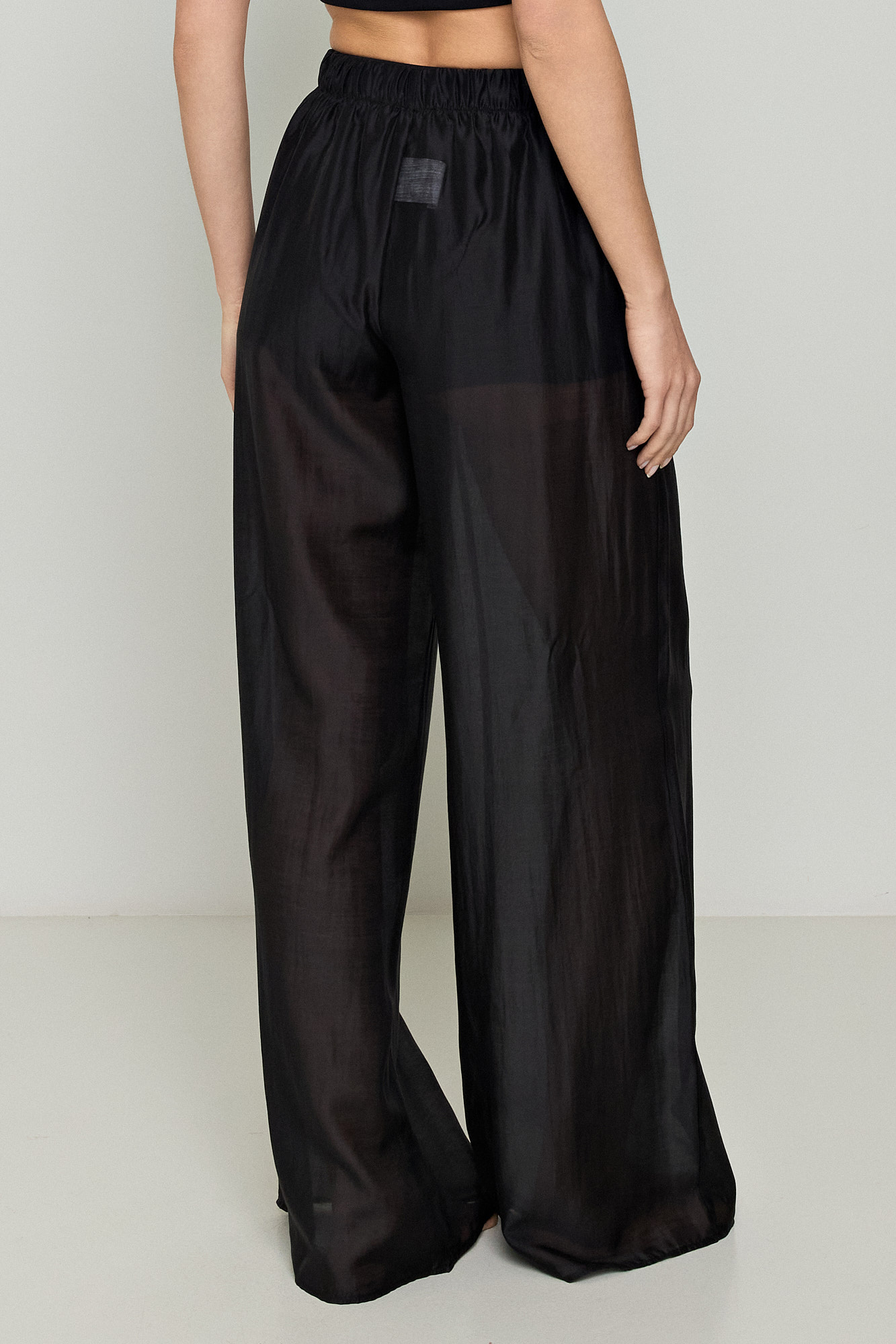 Picture of Wide leg Lyocell Eco trousers with transparency