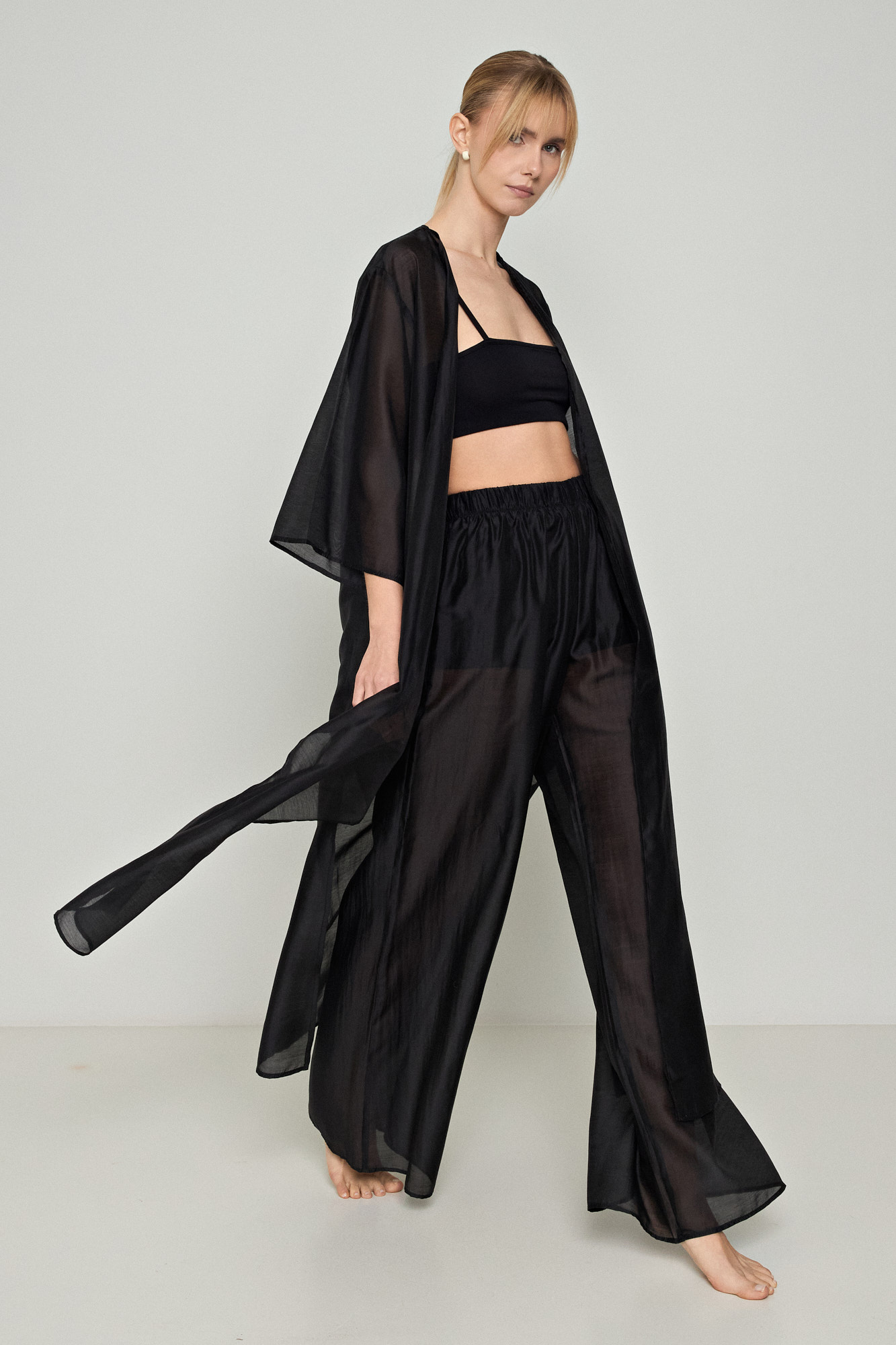 Picture of See-through Lyocell Eco maxi kimono