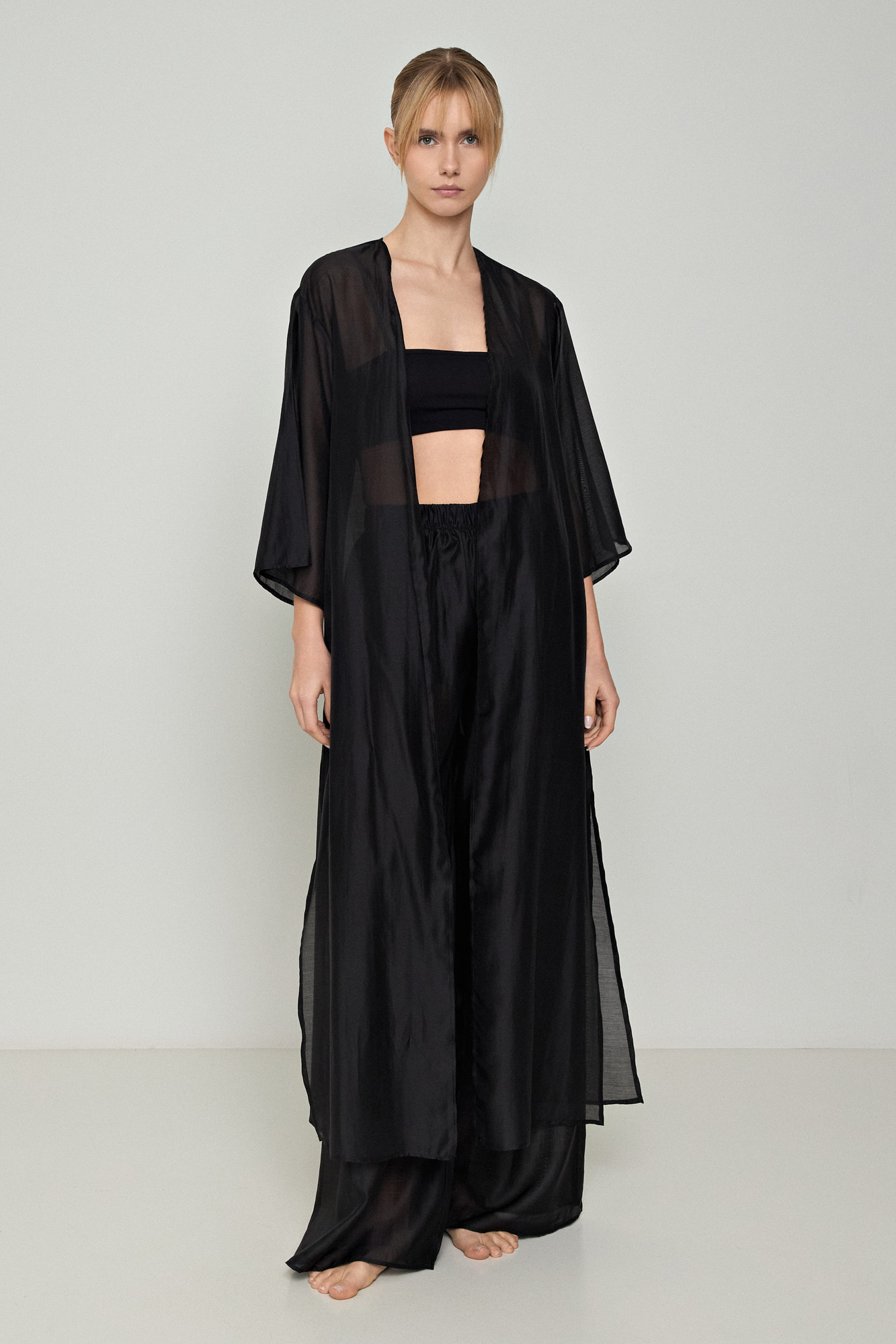 Picture of See-through Lyocell Eco maxi kimono
