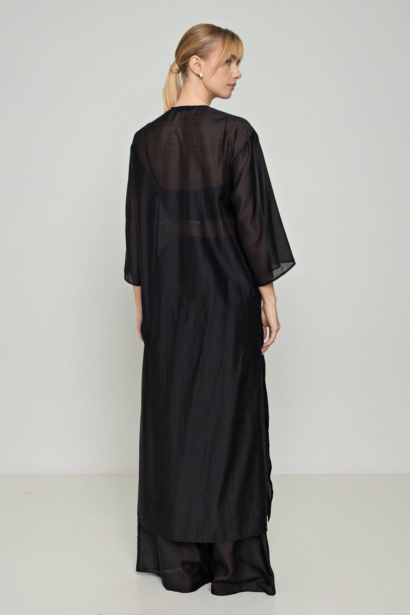 Picture of See-through Lyocell Eco maxi kimono