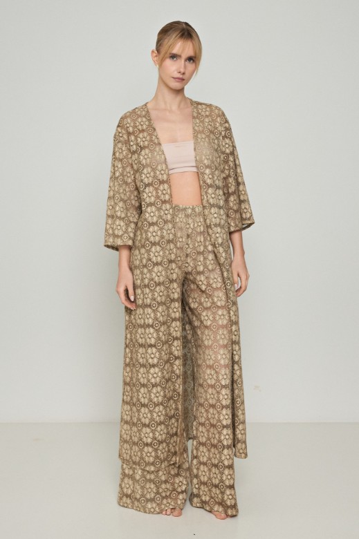 Picture of See-through lace maxi kimono