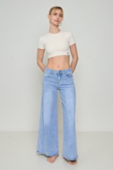 Εικόνα της Τζιν παντελόνα wide leg