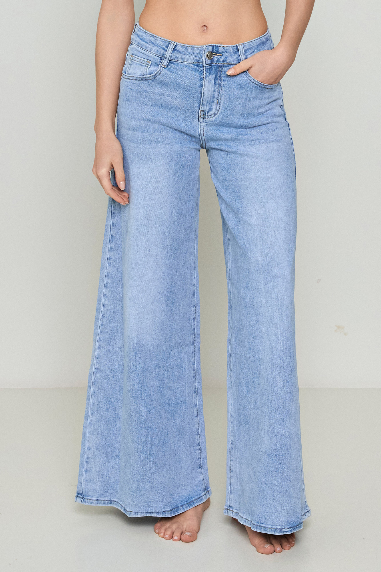Εικόνα της Τζιν παντελόνα wide leg