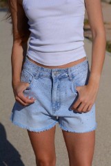 Picture of Denim shorts with rhinestones