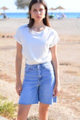 Εικόνα της Τζιν σορτς skinny cut out