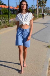 Εικόνα της Τζιν σορτς skinny cut out