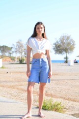 Εικόνα της Τζιν σορτς skinny cut out