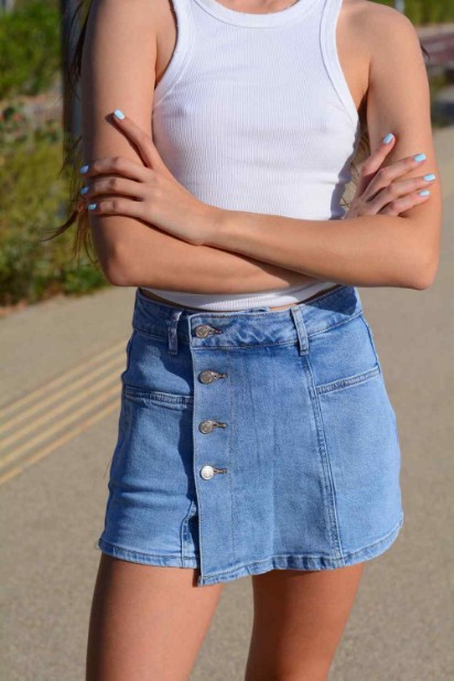 Picture of 89's high waist loose skort jeans