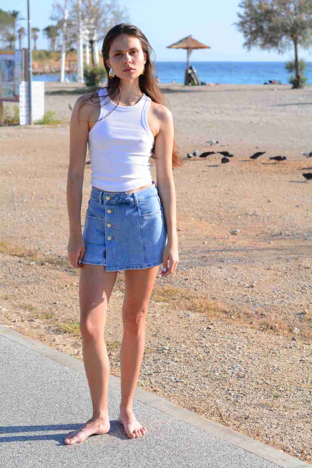 Picture of 89's high waist loose skort jeans