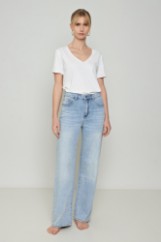 Εικόνα της Τζιν wide leg ανοιχτό χρώμα