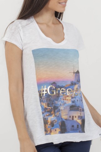 Εικόνα της ΜΠΛΟΥΖΑ FOIL ΤΥΠΩΜΑ  ΣΑΝΤΟΡΙΝΗ