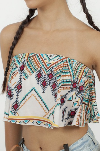 Εικόνα της CROP TOP STRAPLESS ME ΒΟΛΑΝ