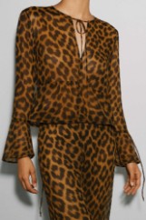 Picture of Silky touch translucent blouse with bell sleeves