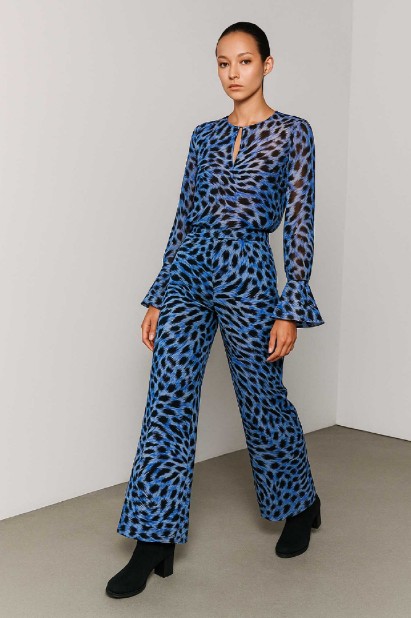 Picture of Silky touch translucent blouse with bell sleeves