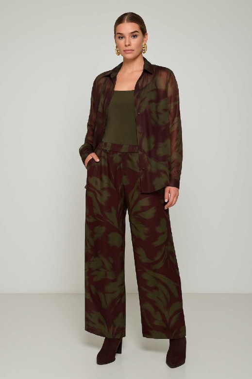 Picture of High-waisted, wide-leg printed satin pants