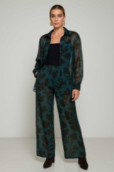 Picture of High-waisted, wide-leg printed satin pants