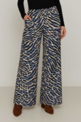 Picture of High-waisted, wide-leg printed satin pants