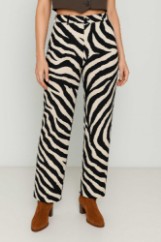 Picture of Zebra print elastic office trousers