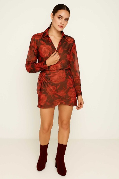 Picture of Silky touch loose shirt with semi-transparency
