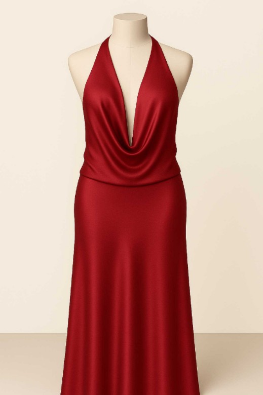 Picture of Premium satin blouse with deep neckline