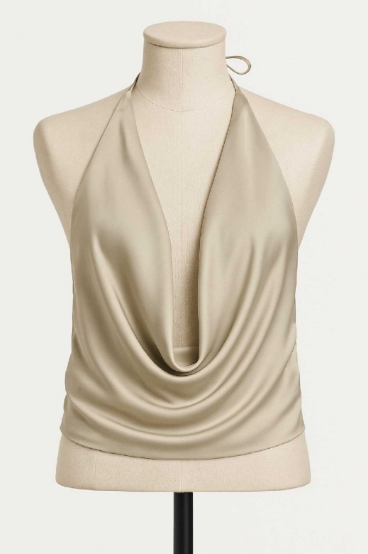 Picture of Premium satin blouse with deep neckline