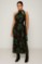 Picture of Printed satin maxi dress with tie at the neck
