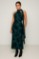 Picture of Printed satin maxi dress with tie at the neck