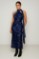 Picture of Printed satin maxi dress with tie at the neck