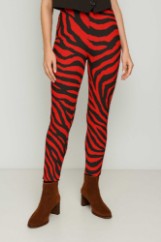 Picture of Zebra print fabric slim trousers