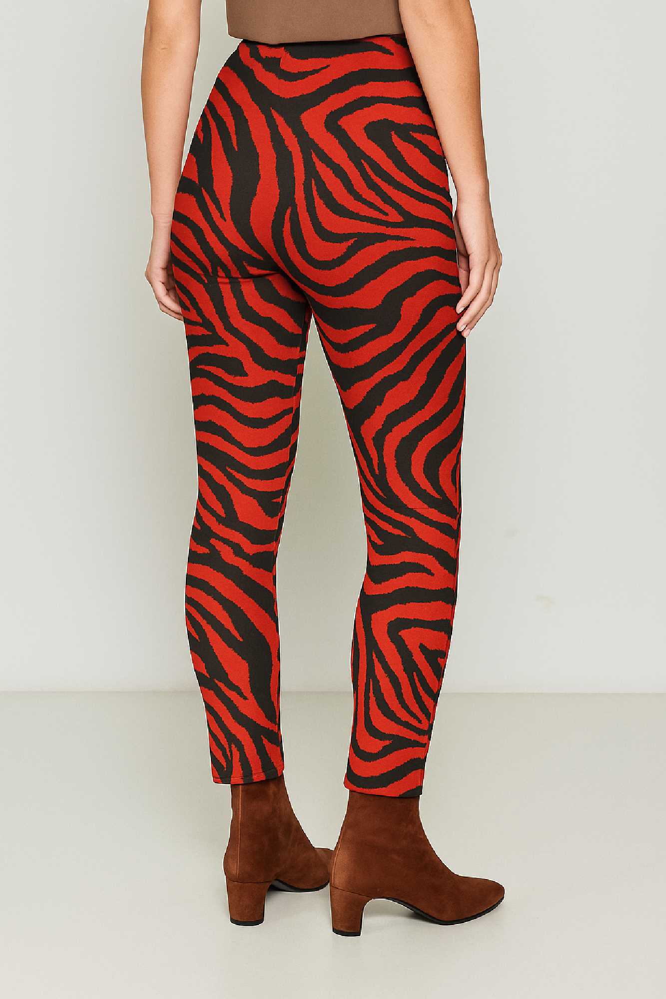 Picture of Zebra print fabric slim trousers