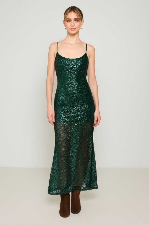 Picture of Maxi dress with sequins and thin straps