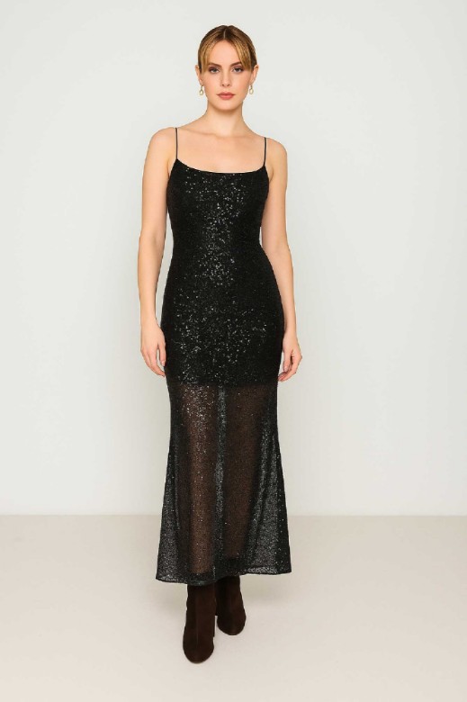 Picture of Maxi dress with sequins and thin straps