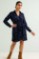 Picture of Printed satin mini wrap dress with ties