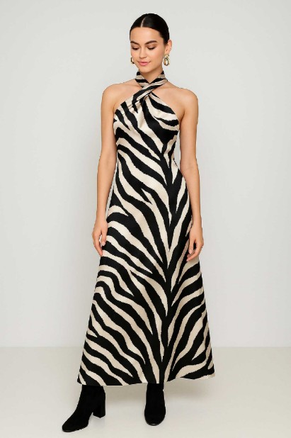 Picture of Printed maxi halter dress