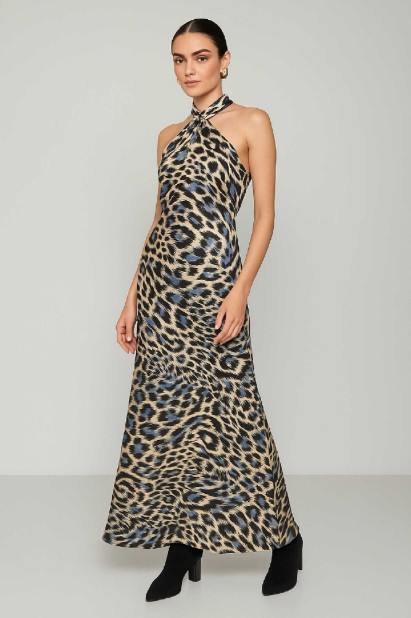 Picture of Printed maxi halter dress