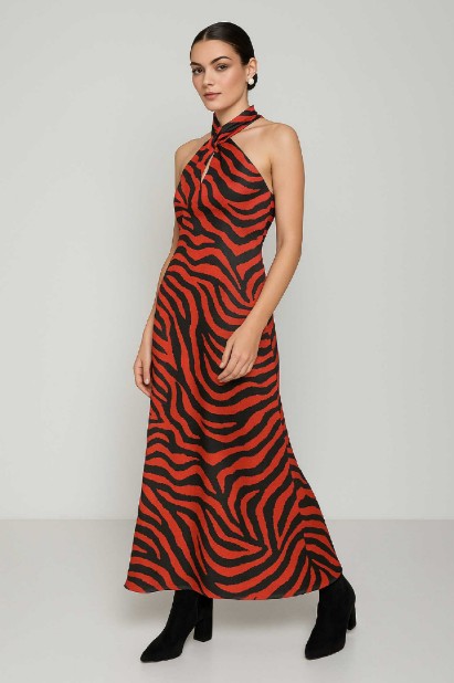 Picture of Printed maxi halter dress