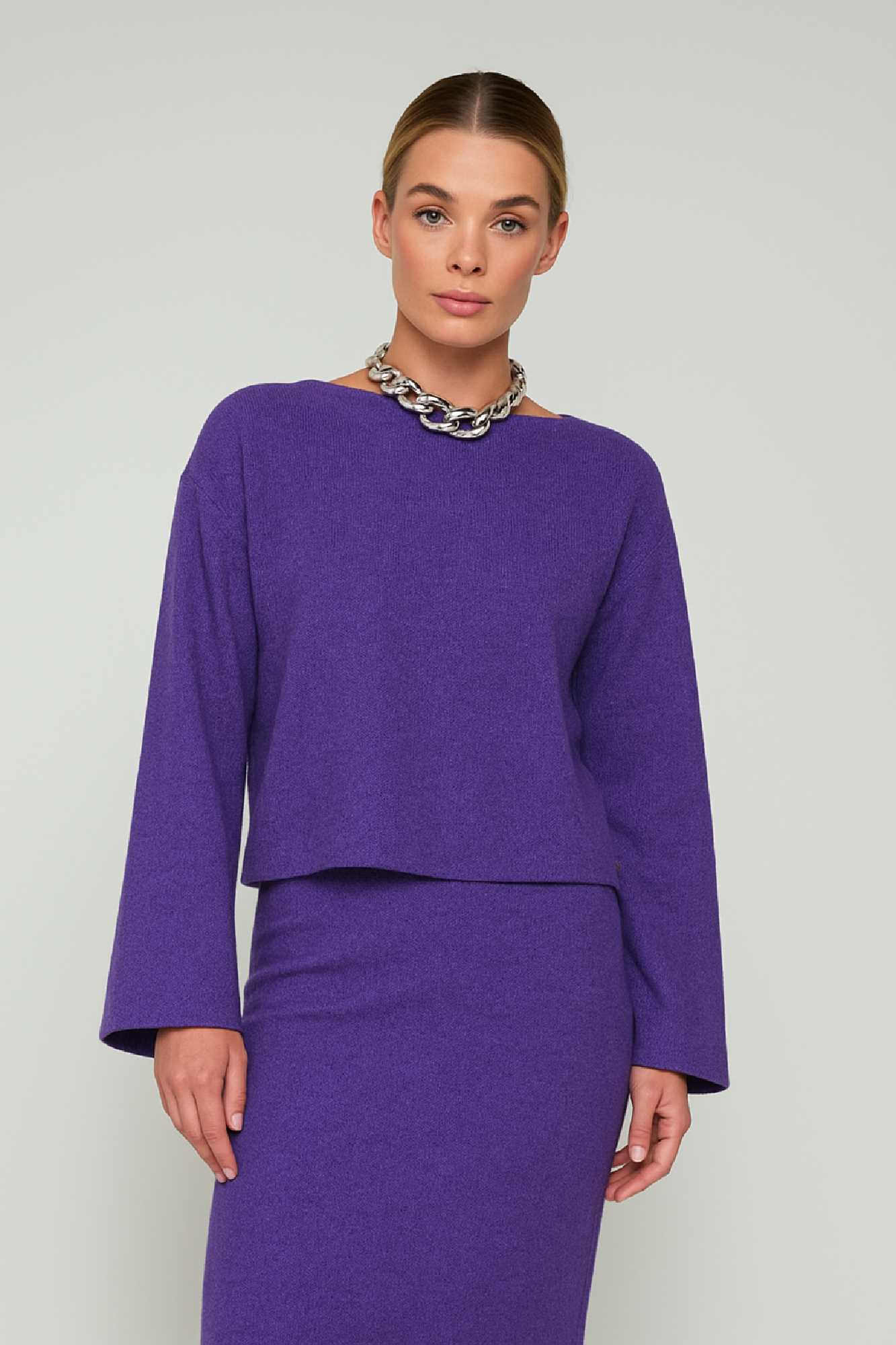 Picture of Essentians long-sleeved knitted blouse