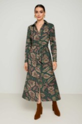 Picture of Printed satin maxi dress with belt