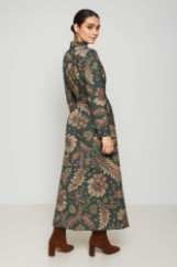 Picture of Printed satin maxi dress with belt