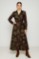 Picture of Printed satin maxi dress with belt