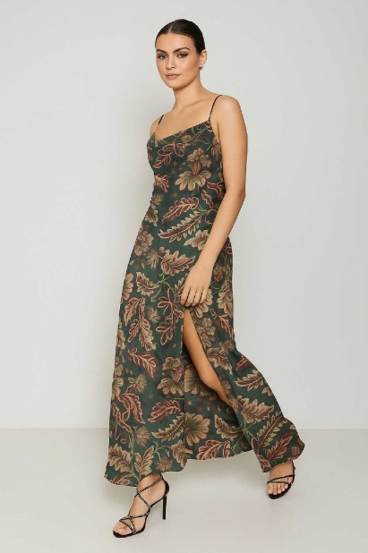 Picture of Maxi dress with slit and thin straps