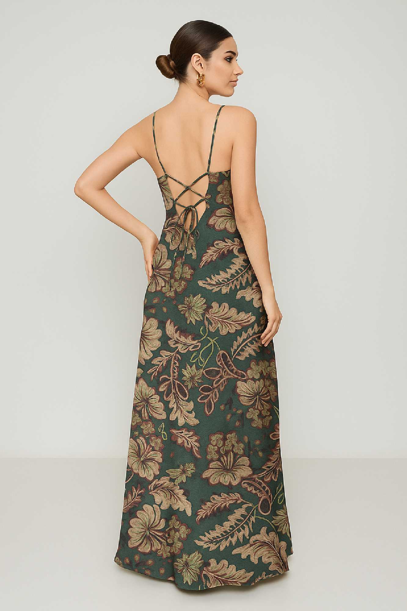 Picture of Maxi dress with slit and thin straps