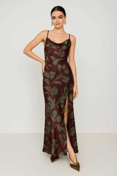 Picture of Maxi dress with slit and thin straps
